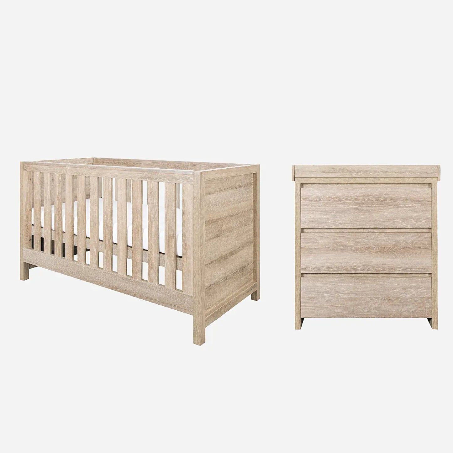 Tutti Bambini Modena 2 Piece Set with Cot Bed and Dresser Changer