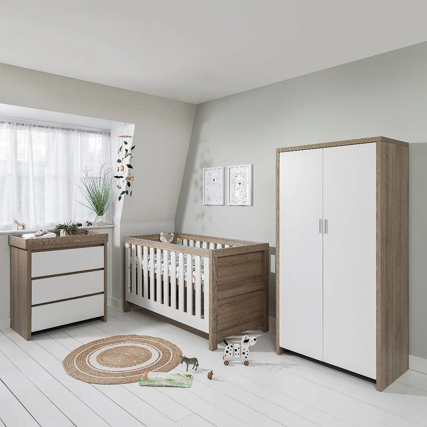 Tutti Bambini Modena 3 Piece Range with Cot Bed, Dresser Changer and Wardrobe