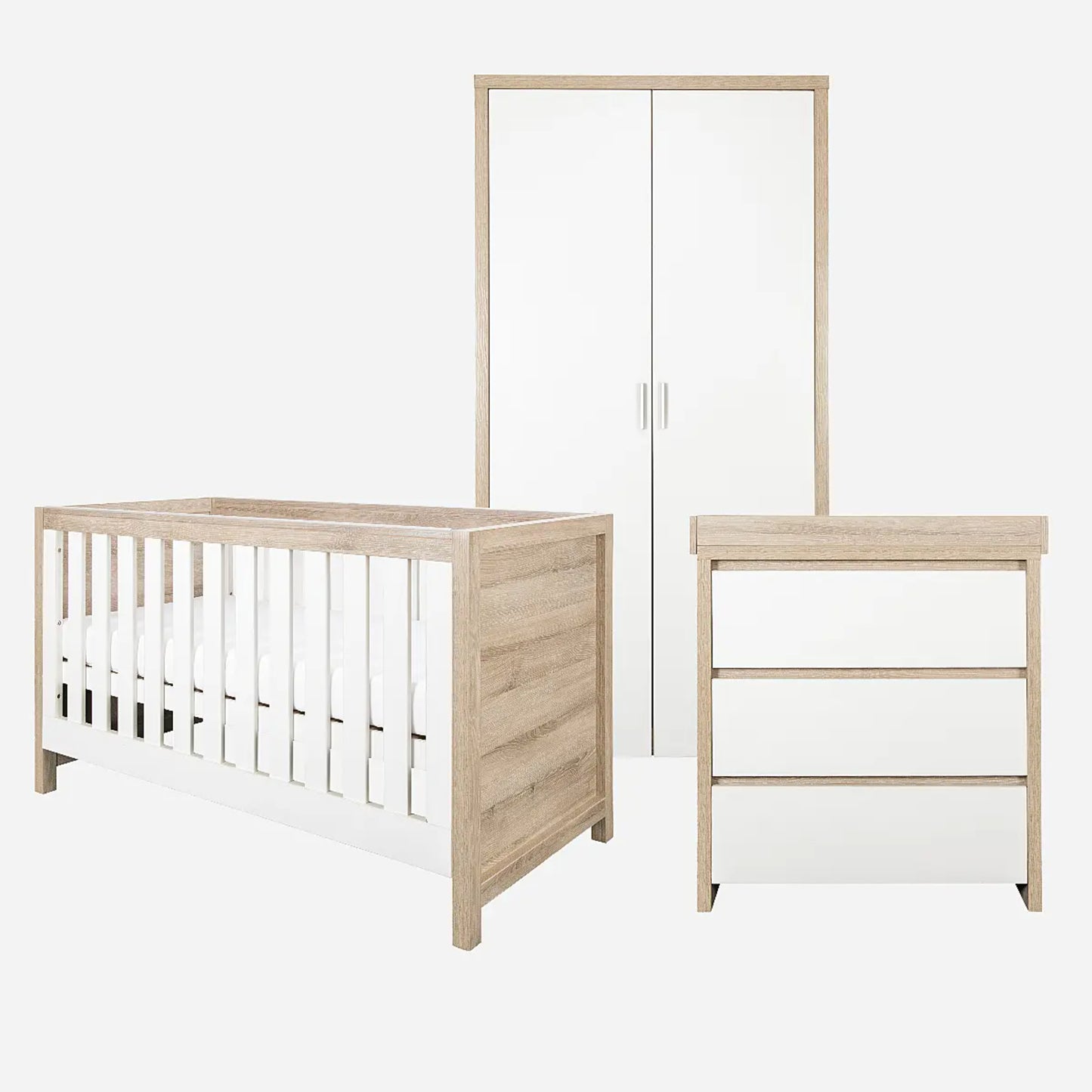 Tutti Bambini Modena 3 Piece Range with Cot Bed, Dresser Changer and Wardrobe