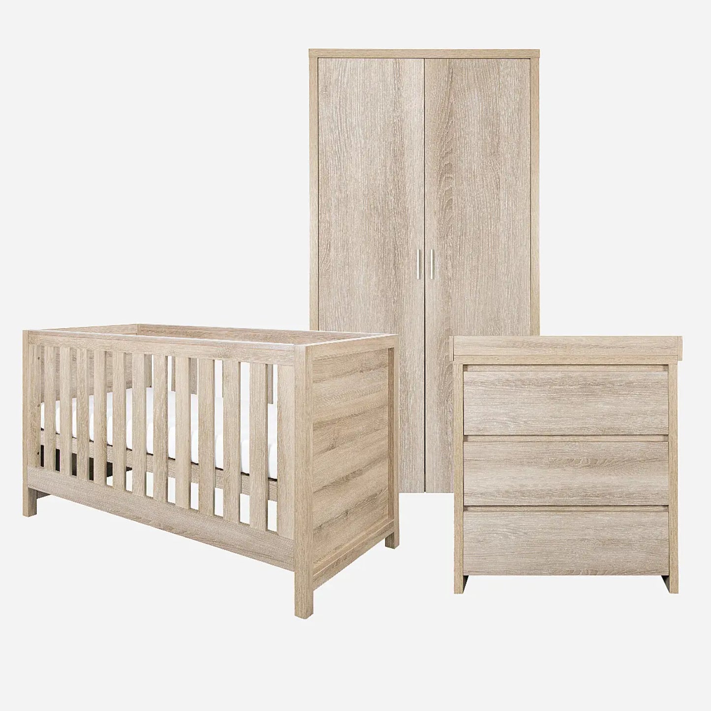 Tutti Bambini Modena 3 Piece Range with Cot Bed, Dresser Changer and Wardrobe