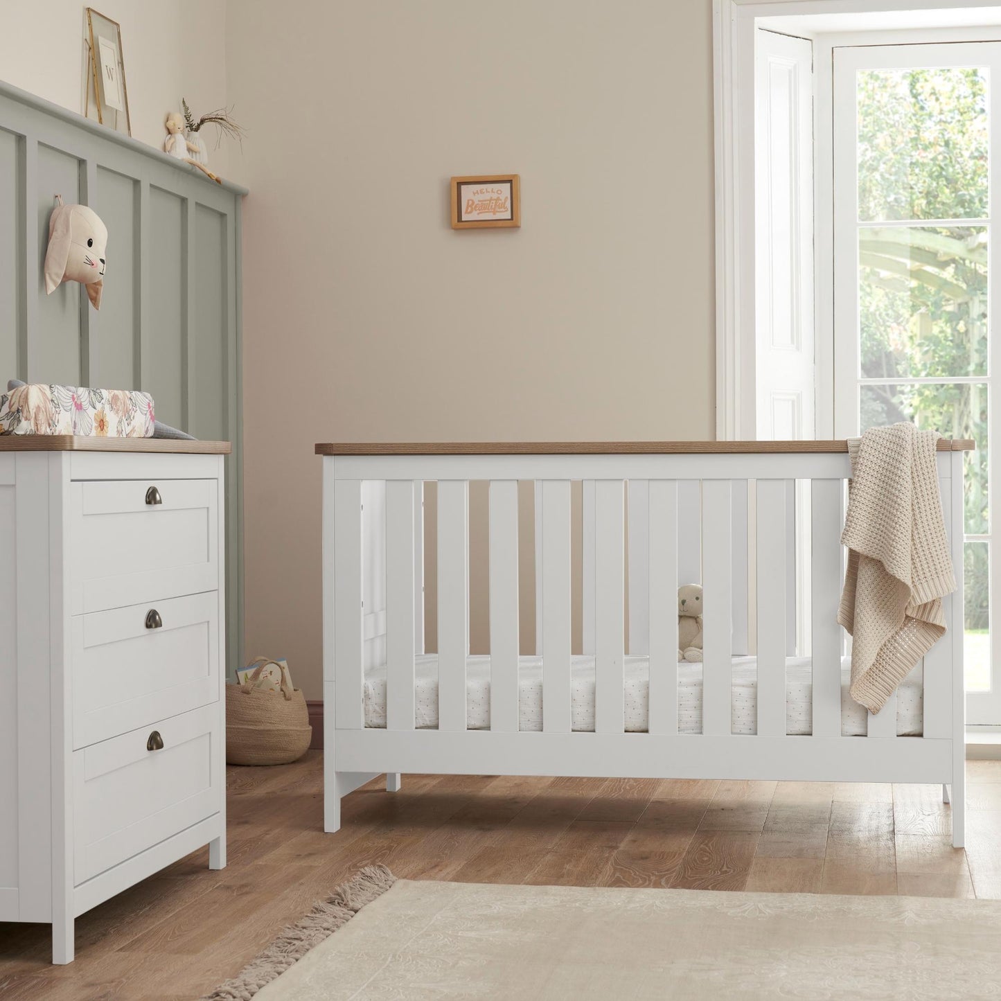 Tutti Bambini Verona 3 Piece Range with Cot Bed, Dresser Changer and Wardrobe