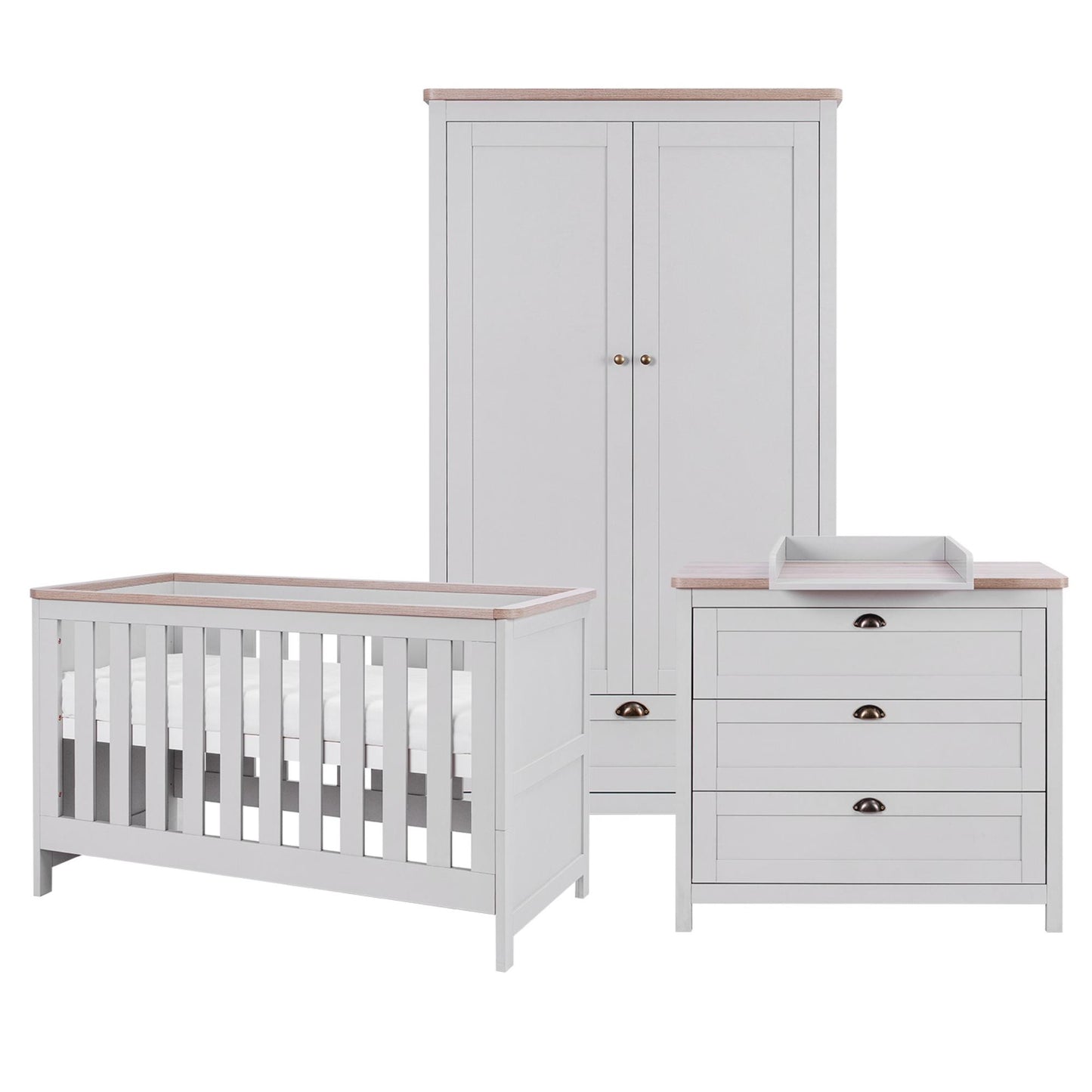 Tutti Bambini Verona 3 Piece Range with Cot Bed, Dresser Changer and Wardrobe