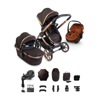 iCandy Peach 8 Complete Travel System Bundle with Maxi Cosi Coral Slide Pro Infant Car Seat & Isofix Base