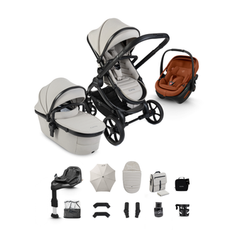iCandy Peach 8 Complete Travel System Bundle with Maxi Cosi Coral Slide Pro Infant Car Seat & Isofix Base