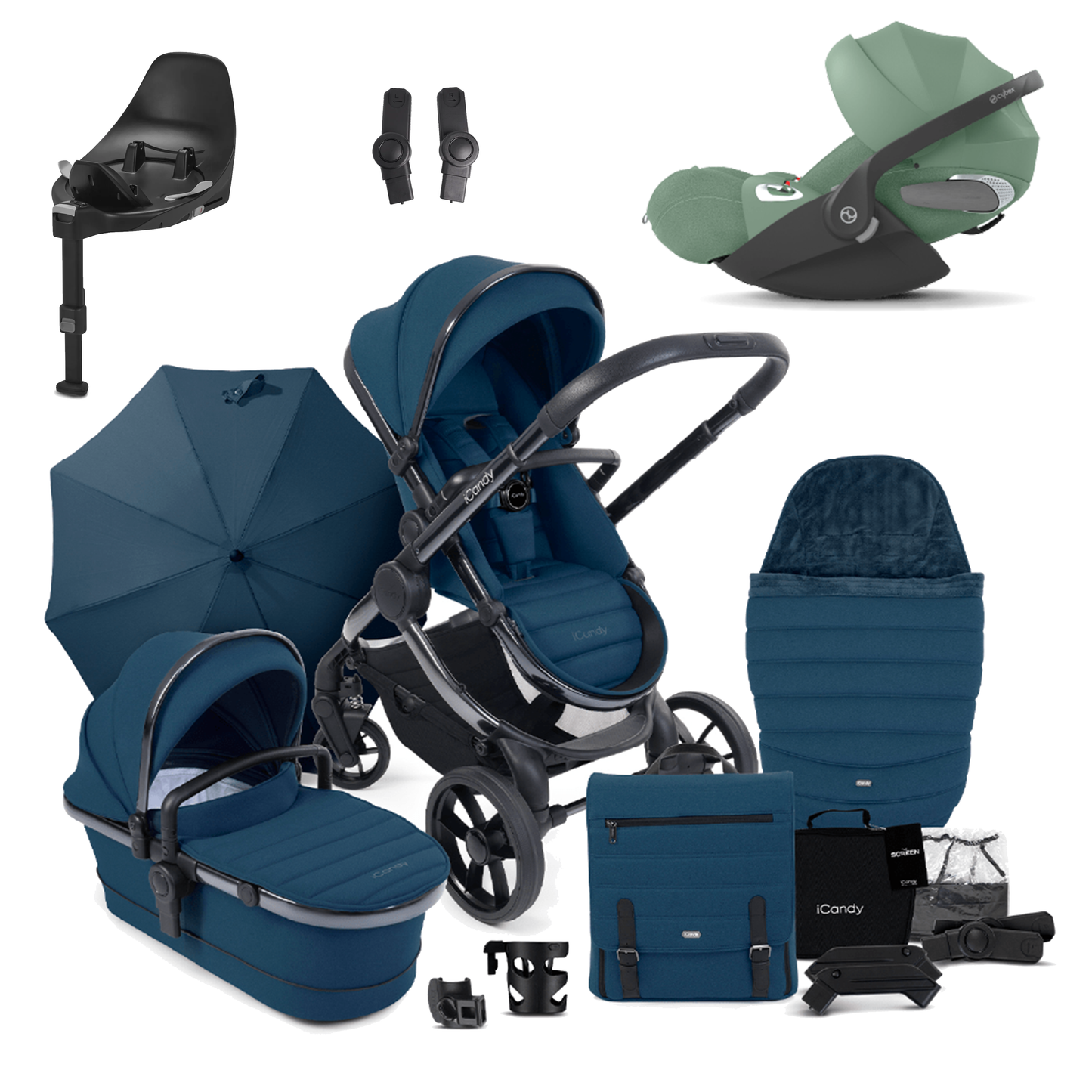 iCandy Peach 7 Pushchair Bundle with Cybex Cloud T and Base T