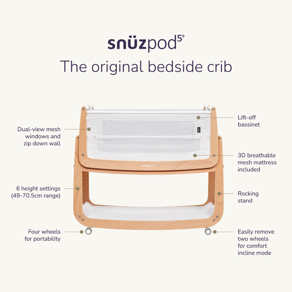 SnuzPod 5 Bedside Crib