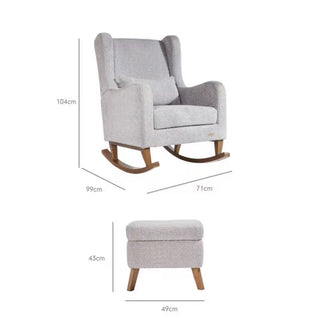 Tutti Bambini Harper Wingback Rocking Chair And Foot Stool