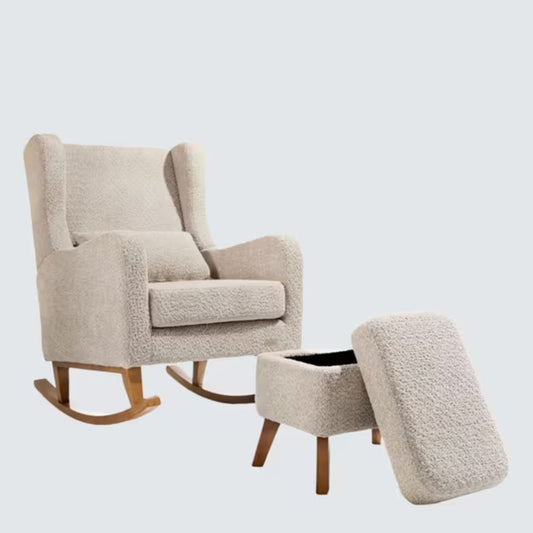 Tutti Bambini Harper Wingback Rocking Chair And Foot Stool