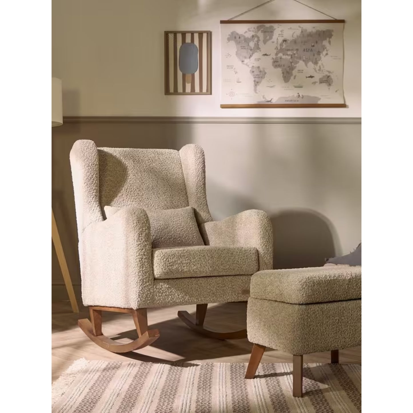 Tutti Bambini Harper Wingback Rocking Chair And Foot Stool