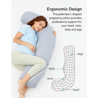 Momcozy J Shaped Maternity Pregnancy Full Body Pillow