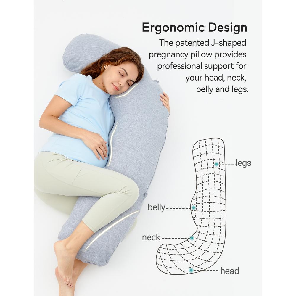 Momcozy J Shaped Maternity Pregnancy Full Body Pillow