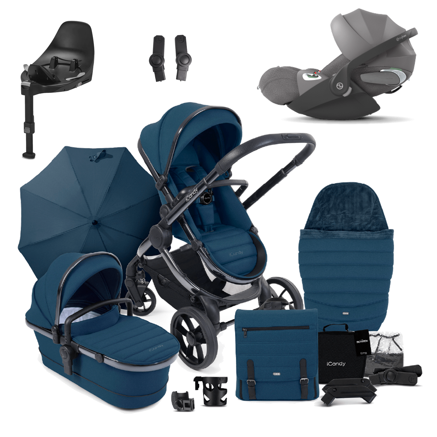 iCandy Peach 7 Pushchair Bundle with Cybex Cloud T and Base T