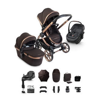 iCandy Peach 8 Complete Travel System Bundle with Maxi Cosi Coral Slide Pro Infant Car Seat & Isofix Base