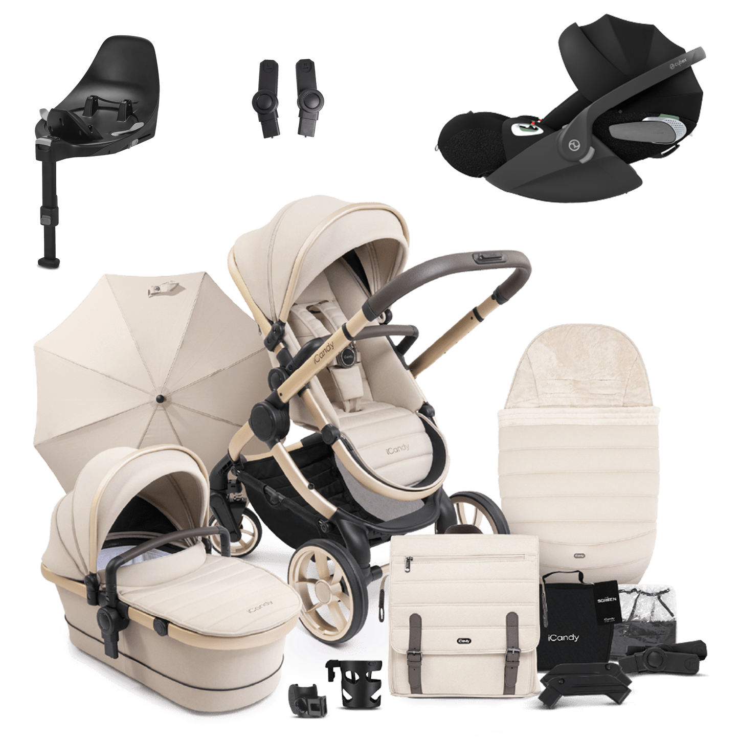 iCandy Peach 7 Pushchair Bundle with Cybex Cloud T and Base T