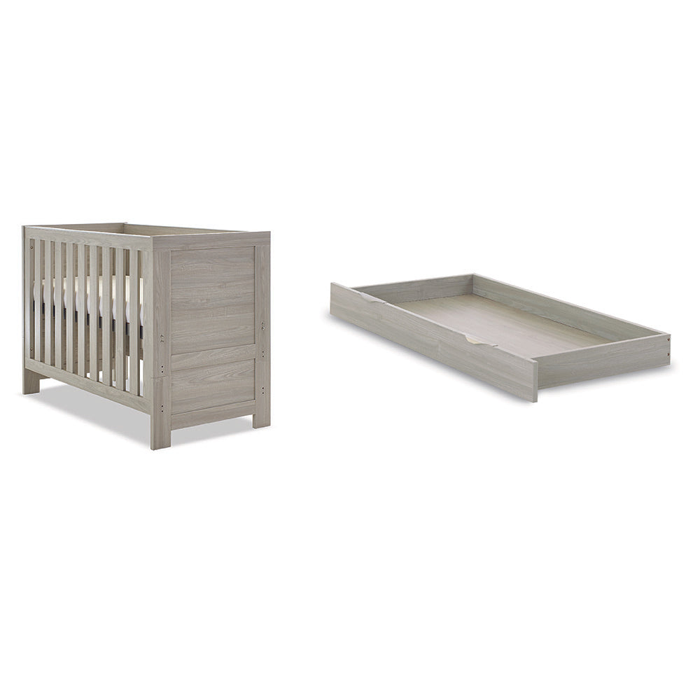 Obaby Nika Mini 3 Piece Room Set with Cot Bed, Dresser Changer and Wardrobe