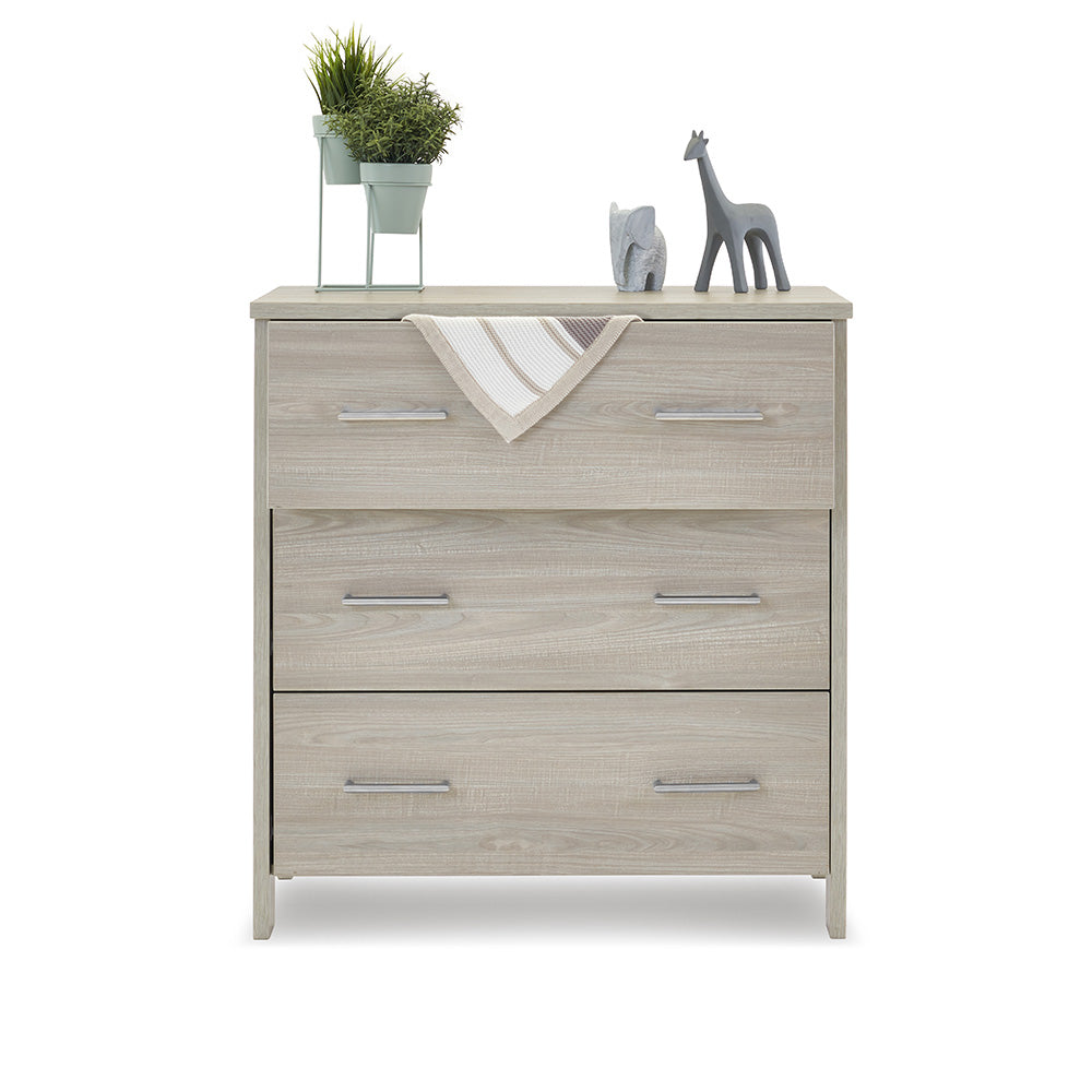 Obaby Nika Mini 3 Piece Room Set with Cot Bed, Dresser Changer and Wardrobe