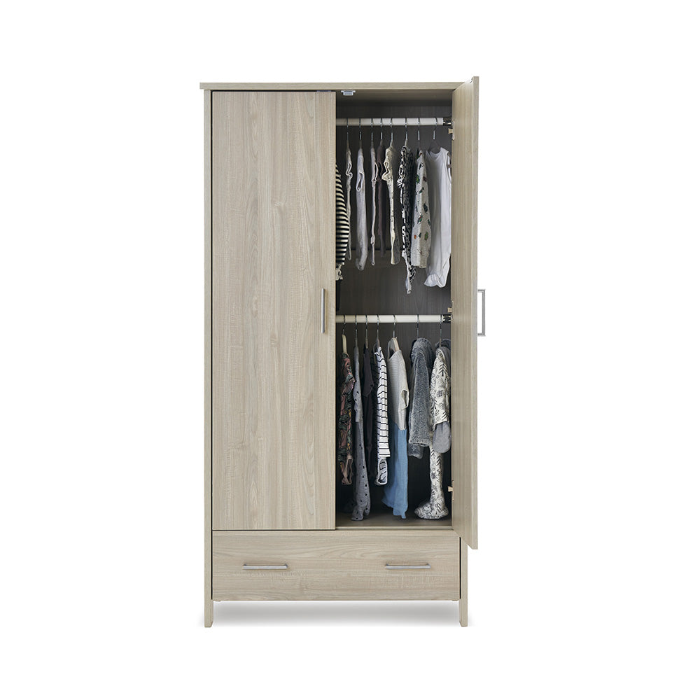 Obaby Nika Mini 3 Piece Room Set with Cot Bed, Dresser Changer and Wardrobe