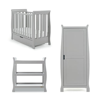 Obaby Stamford Space Saver 3 Piece Room Set with Cot Bed, Dresser Changer and Wardrobe