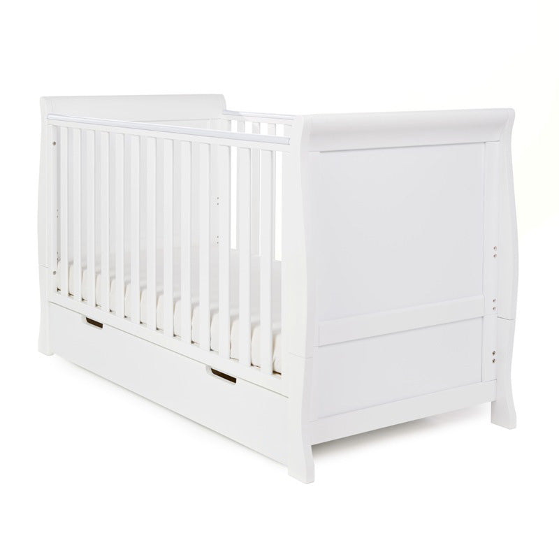 Obaby Stamford Classic 4 Piece Room Set with Cot Bed, Dresser, Tall Chest & Wardrobe