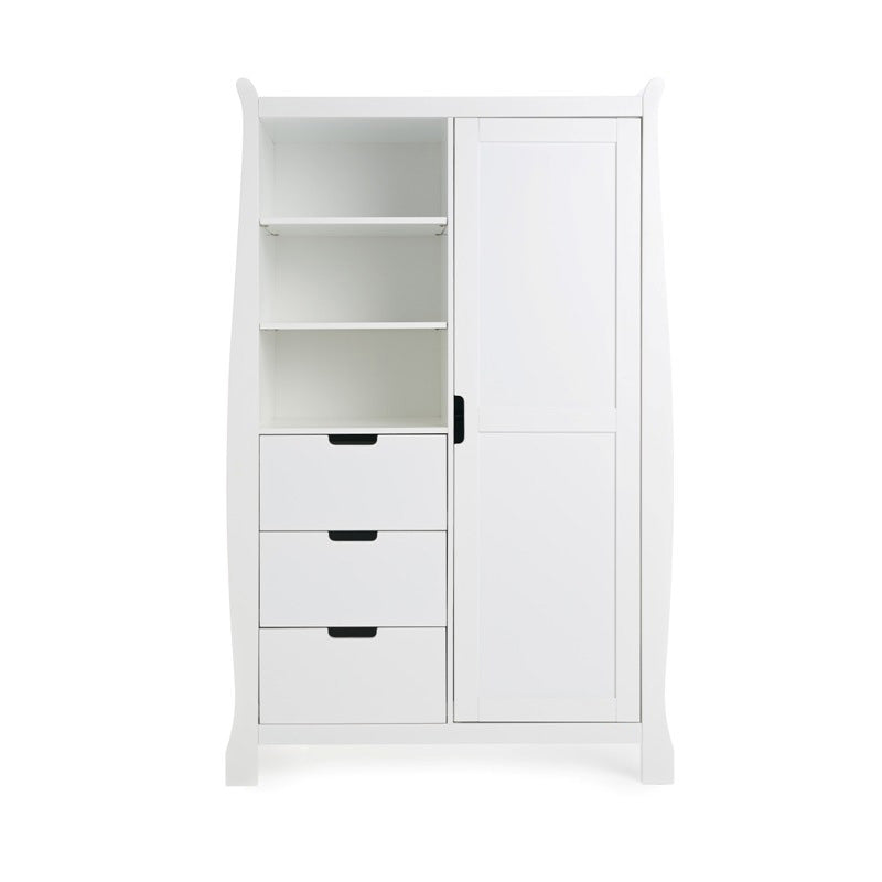 Obaby Stamford Classic 4 Piece Room Set with Cot Bed, Dresser, Tall Chest & Wardrobe
