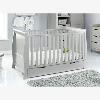 Obaby Stamford Classic 5 Piece Room Set with Cot Bed, Dresser, Tall Chest, Wardrobe & Glider Chair