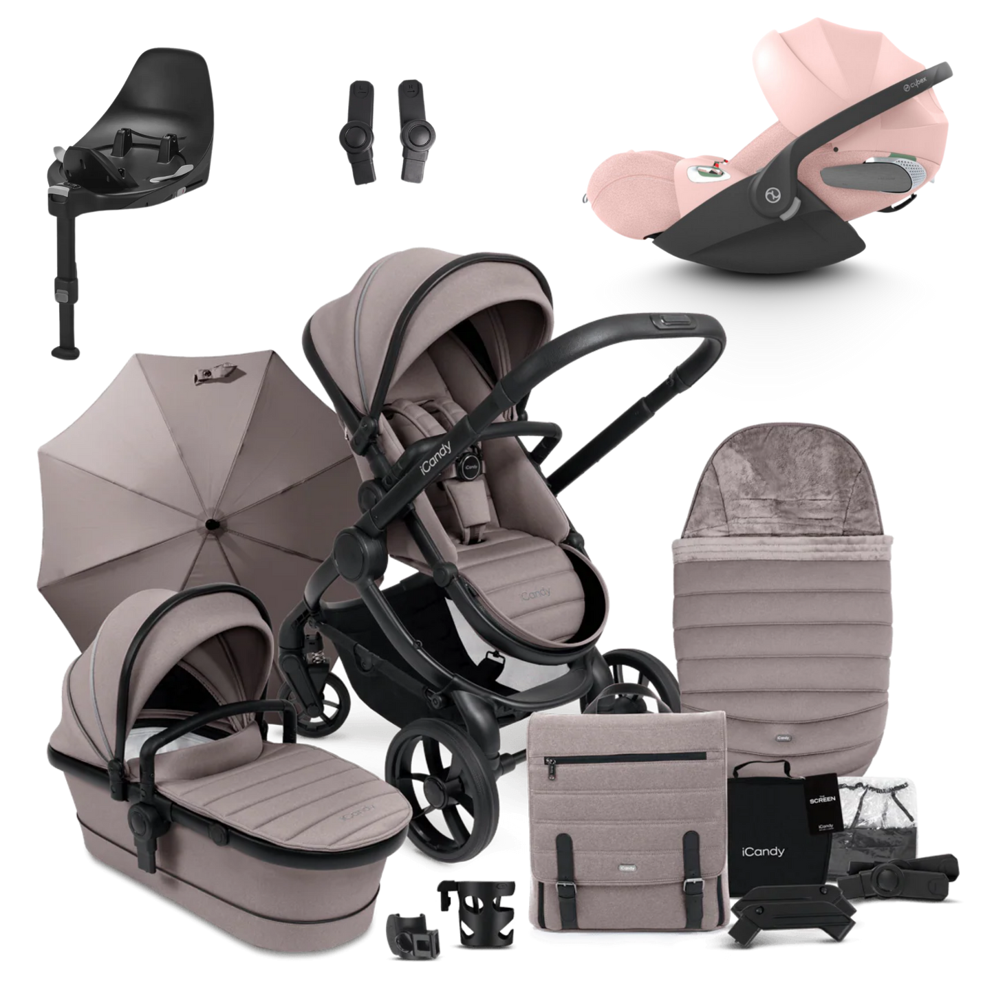 iCandy Peach 7 Pushchair Bundle with Cybex Cloud T and Base T