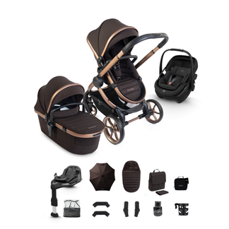 iCandy Peach 8 Complete Travel System Bundle with Maxi Cosi Coral Slide Pro Infant Car Seat & Isofix Base