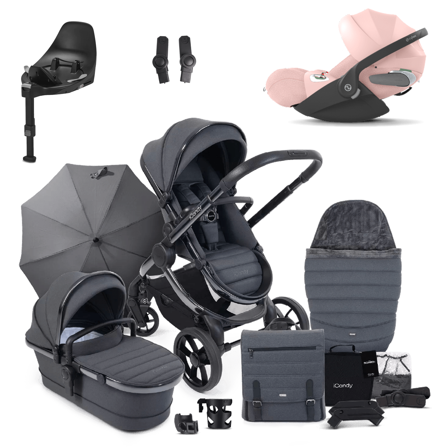 iCandy Peach 7 Pushchair Bundle with Cybex Cloud T and Base T