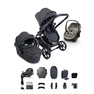 iCandy Peach 8 Complete Travel System Bundle with Maxi Cosi Coral Slide Pro Infant Car Seat & Isofix Base