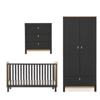 CuddleCo Rafi 3 Piece Set with Cot Bed, Dresser and Wardrobe