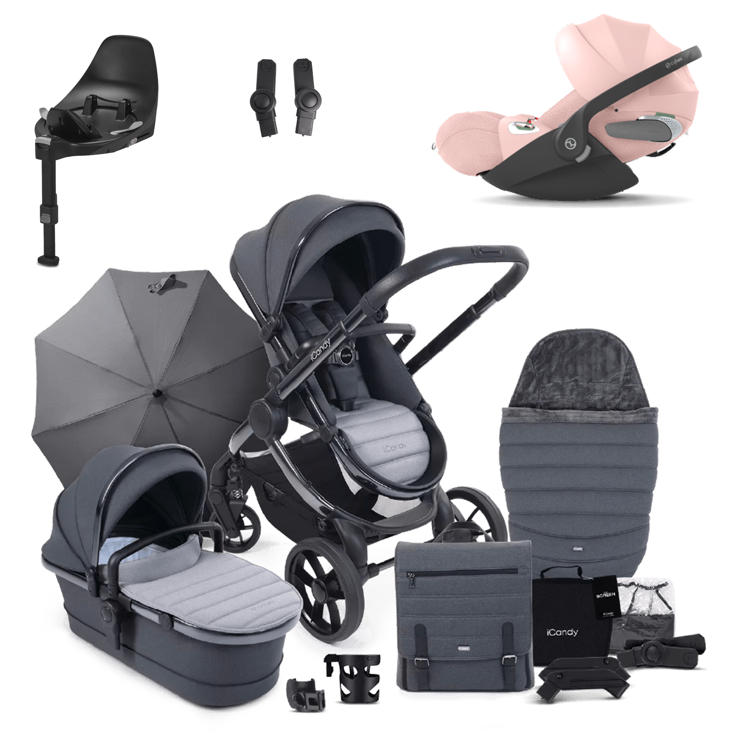 iCandy Peach 7 Pushchair Bundle with Cybex Cloud T and Base T