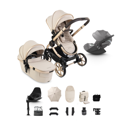 iCandy Peach 8 Complete Travel System Bundle with Cybex Cloud T Infant Car Seat & Isofix Base