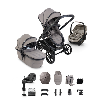 iCandy Peach 8 Complete Travel System Bundle with Maxi Cosi Coral Slide Pro Infant Car Seat & Isofix Base