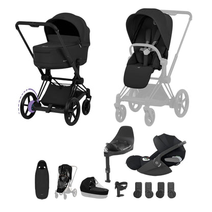 Cybex ePriam 5 Ultimate Travel System with Folding Carrycot, Accessories and Cloud T Car Seat & Base T - Comfort Collection