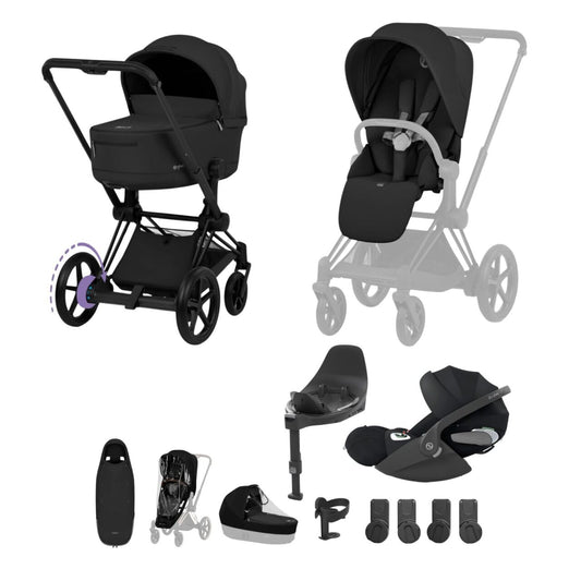 Cybex ePriam 5 Ultimate Travel System with Folding Carrycot, Accessories and Cloud T Car Seat & Base T - Comfort Collection