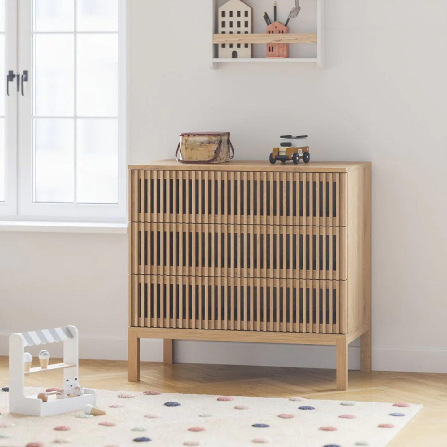 Tutti Bambini Japandi Mini 2 Piece with Cot Bed and Dresser