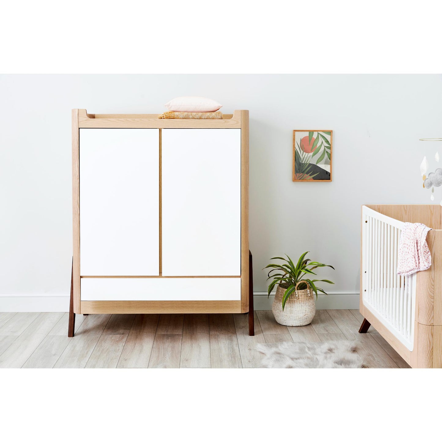 Gaia Baby Hera 4 Piece Set with Cot, Dresser, Wardrobe and Changing Station