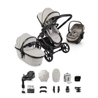 iCandy Peach 8 Complete Travel System Bundle with Maxi Cosi Coral Slide Pro Infant Car Seat & Isofix Base