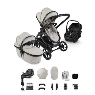 iCandy Peach 8 Complete Travel System Bundle with Maxi Cosi Coral Slide Pro Infant Car Seat & Isofix Base