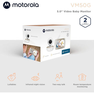 Motorola 5-Inch Video Baby Monitor with Remote Pan/Tilt & Temperature Monitoring VM50G