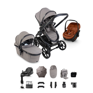 iCandy Peach 8 Complete Travel System Bundle with Maxi Cosi Coral Slide Pro Infant Car Seat & Isofix Base