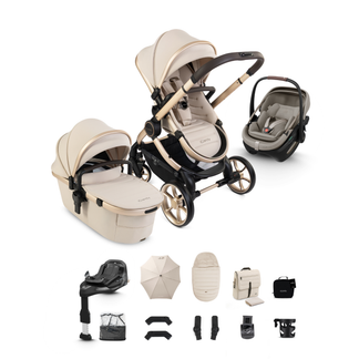 iCandy Peach 8 Complete Travel System Bundle with Maxi Cosi Coral Slide Pro Infant Car Seat & Isofix Base
