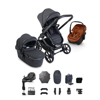 iCandy Peach 8 Complete Travel System Bundle with Maxi Cosi Coral Slide Pro Infant Car Seat & Isofix Base