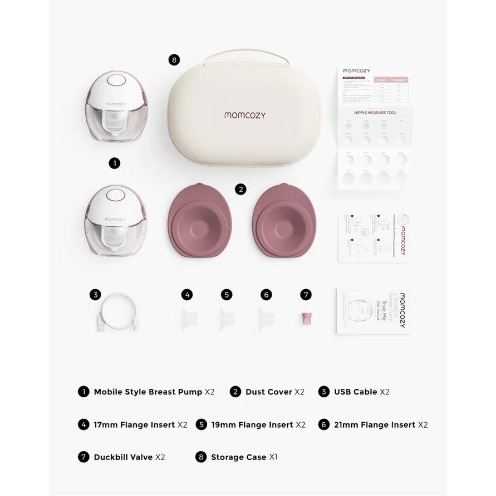 Momcozy M6 Mobile Breast Pump Double Maroon