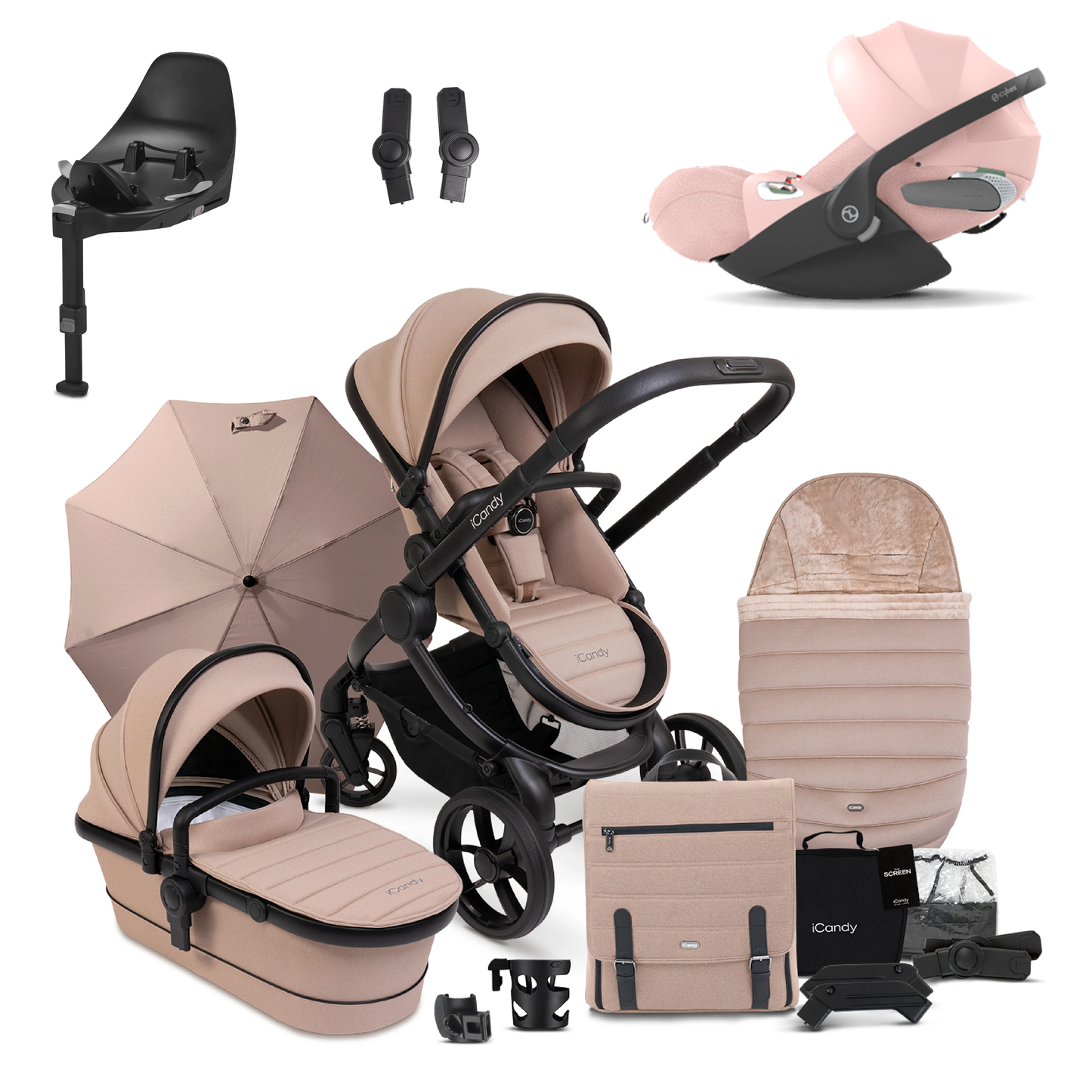 iCandy Peach 7 Pushchair Bundle with Cybex Cloud T and Base T