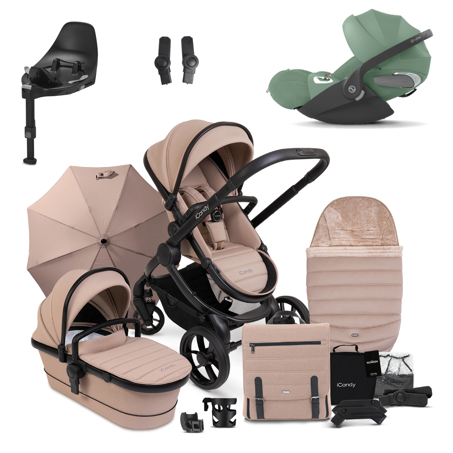 iCandy Peach 7 Pushchair Bundle with Cybex Cloud T and Base T