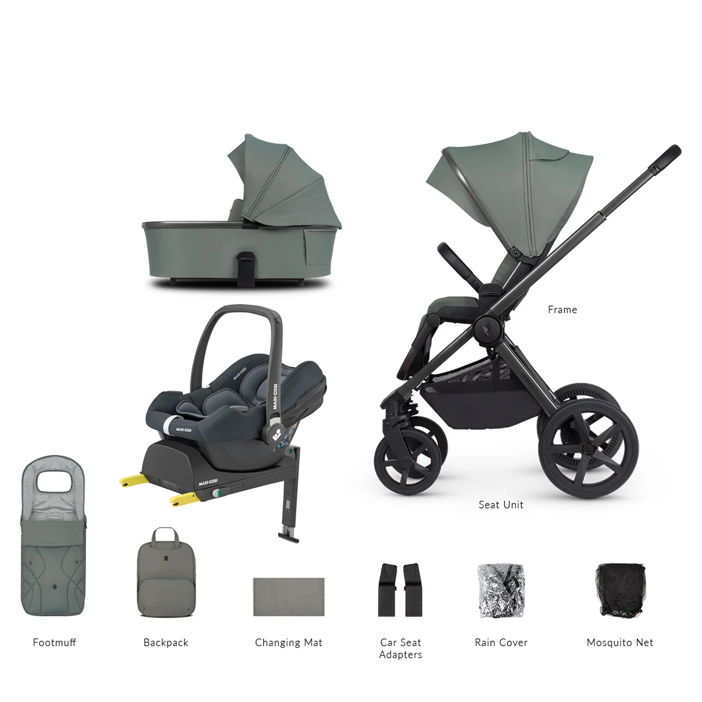 Venicci Upline 2 - 3 in 1 with Maxi Cosi CabrioFix and Base
