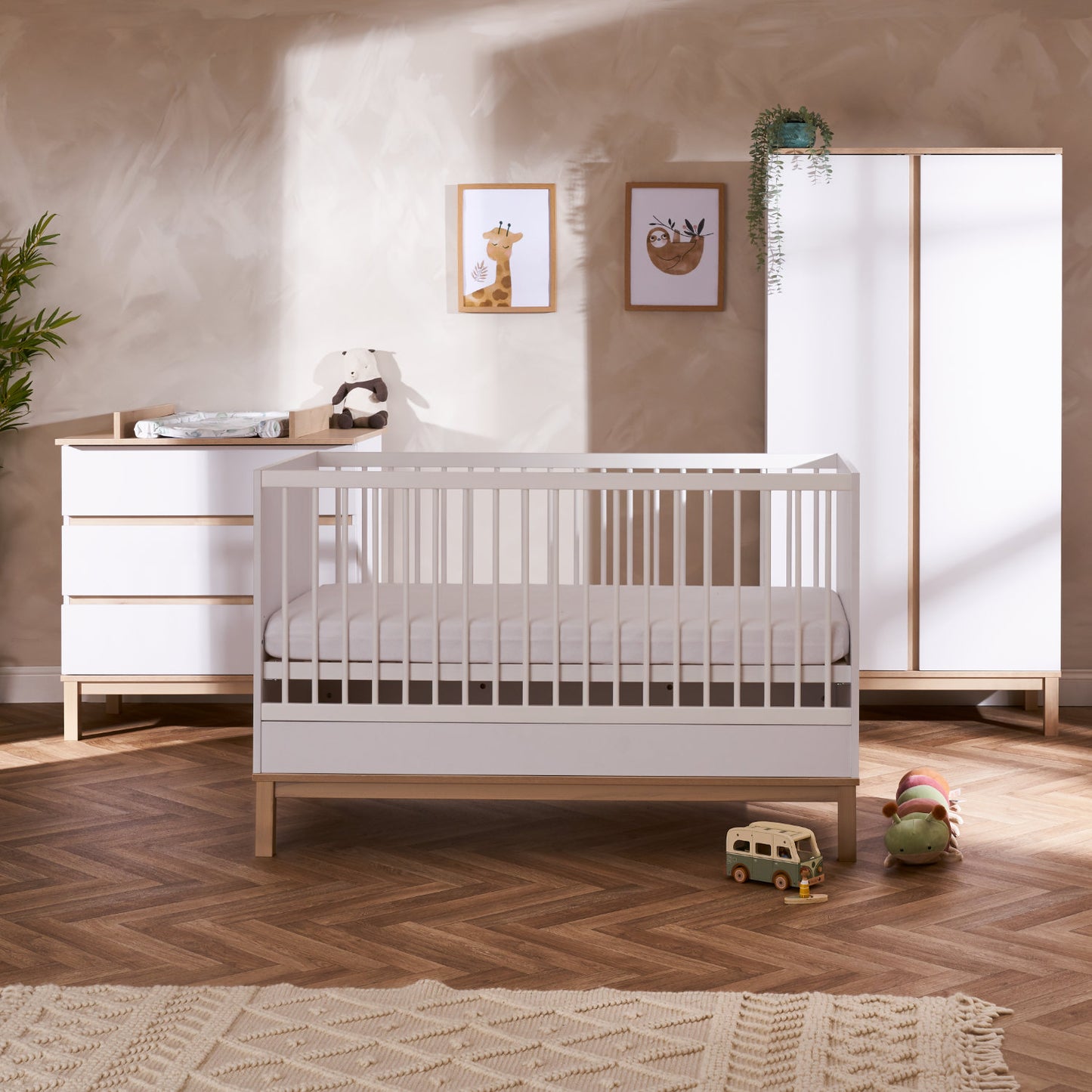 Obaby Astrid 3 Piece Room Set with Cotbed, Dresser Changer and Wardrobe
