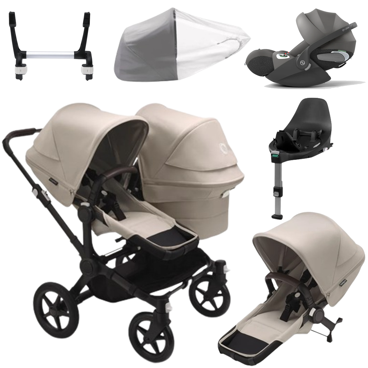 Bugaboo Donkey 5 Duo (Double) with Cybex Cloud T and Base T