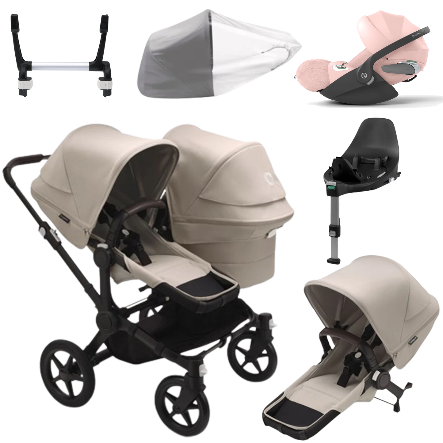 Bugaboo Donkey 5 Duo (Double) with Cybex Cloud T and Base T